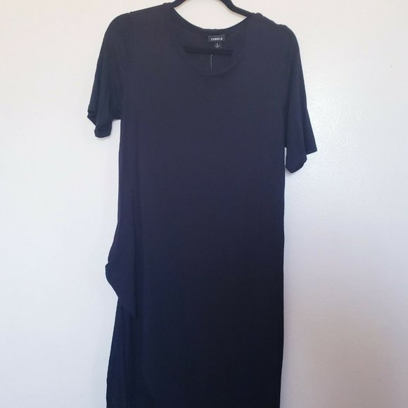 Torrid Assymetrical Knotted Tunic Black Size 0X - Picture 3 of 6